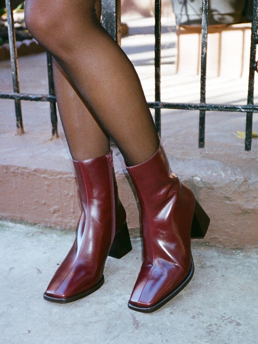 Jeffrey Campbell Sherpal Square Toe Boots in Reddish Brown - Picture 2 of 5